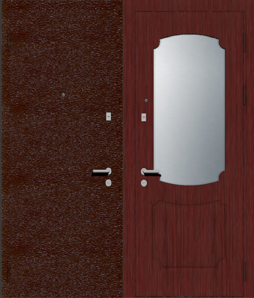 Стальная дверь порошковое напыление МДФ ПВХ с зеркалом